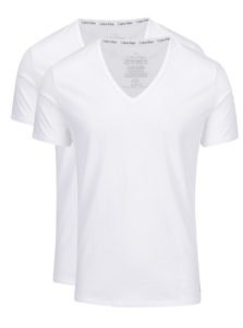 Súprava dvoch tričiek pod košeľu v bielej farbe Calvin Klein