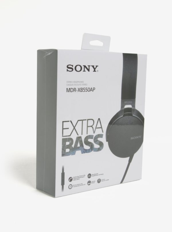 Čierne slúchadlá s mikrofónom SONY Extra Bass
