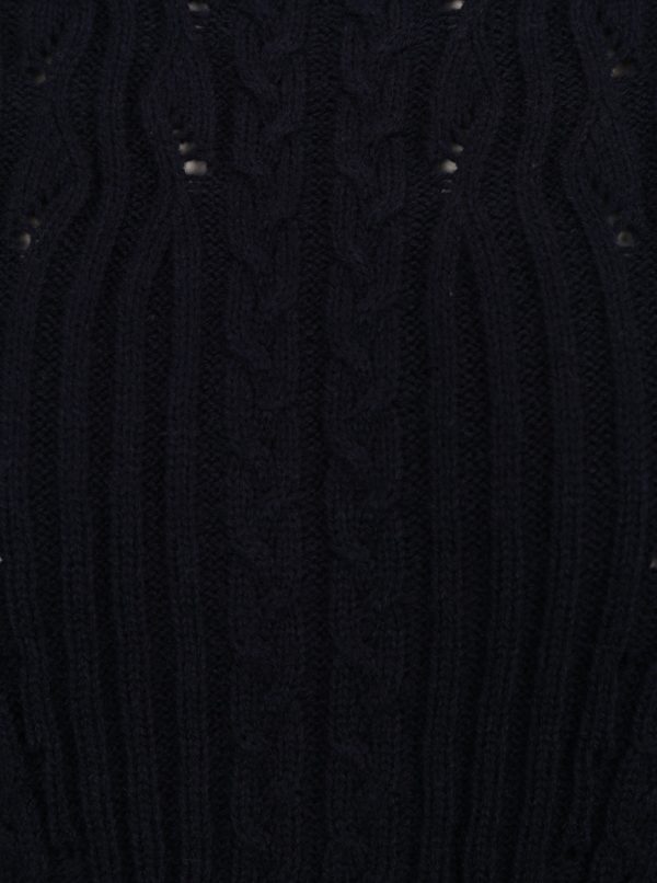 Tmavomodrý zimný sveter s bielymi lemami Dorothy Perkins