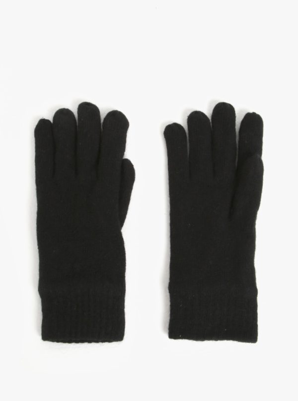 Čierne pánske vlnené rukavice GANT
