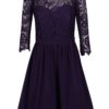 Fialové šaty s čipkovaným topom Dorothy Perkins