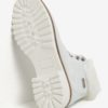 Biele vodovzdorné zimné členkové kožené topánky s vlnenou podšívkou Tamaris