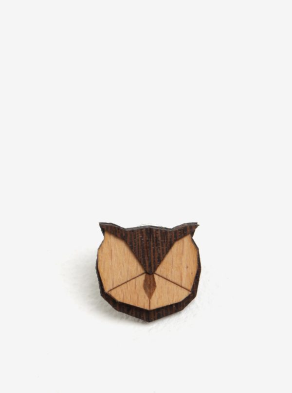 Drevená brošňa v tvare sovy BeWooden Owl Brooch