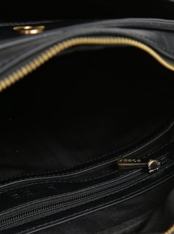 Čierna taška cez rameno s detailmi v zlatej farbe Bobby Black