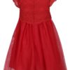 Červené dievčenské šaty s tylovou sukňou a čipkovaným vrchným dielom 5.10.15. 