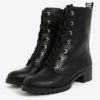 Čierne členkové dámske topánky s potlačou na päte ALDO Trulle