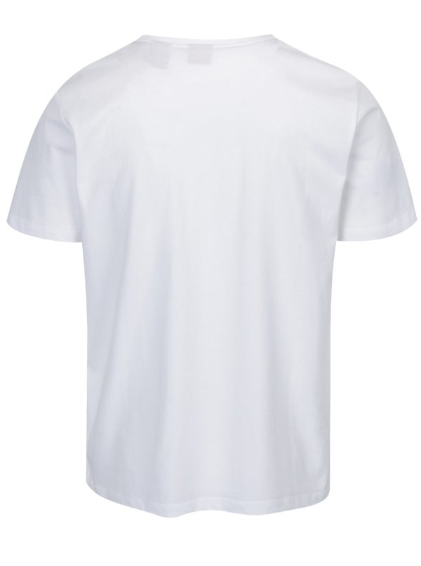 Biele pánske tričko s potlačou a pruhmi na bokoch s.Oliver