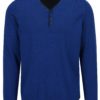 Modrý pánsky sveter s véčkovým výstrihom a gombíkmi s.Oliver