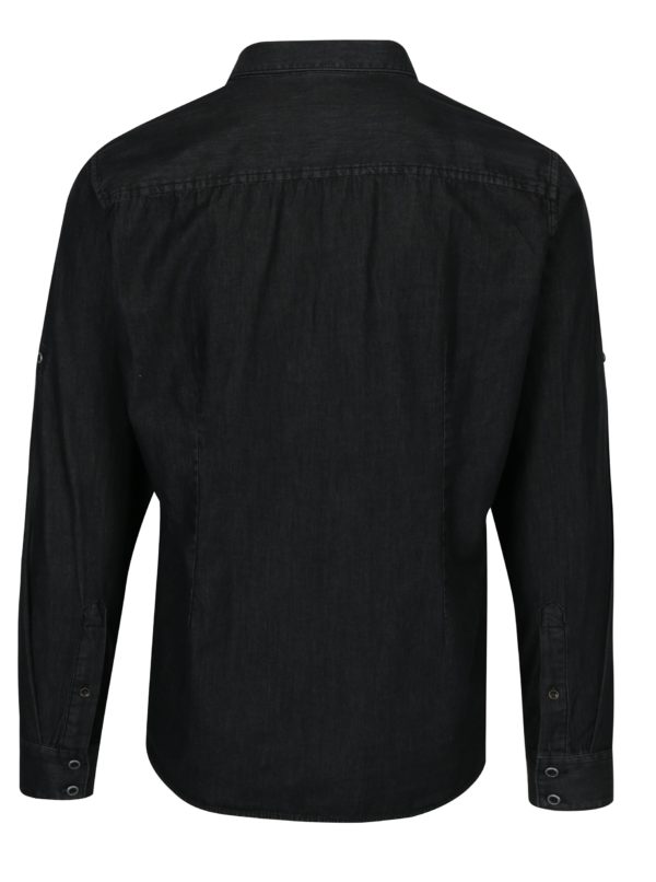 Tmavosivá pánska rifľová slim fit košeľa s.Oliver