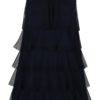 Tmavomodré dievčenské šaty s tylovými volánmi 5.10.15.