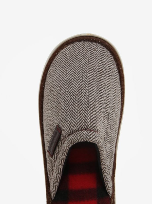 Krémovo-hnedé vzorované papuče Oldcom Luxhome