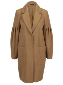 Béžový kabát s vreckami Miss Selfridge
