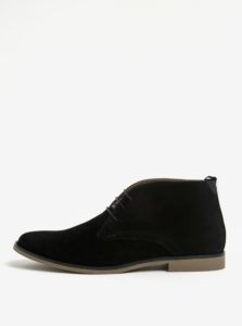 Čierne členkové topánky v semišovej úprave Burton Menswear London