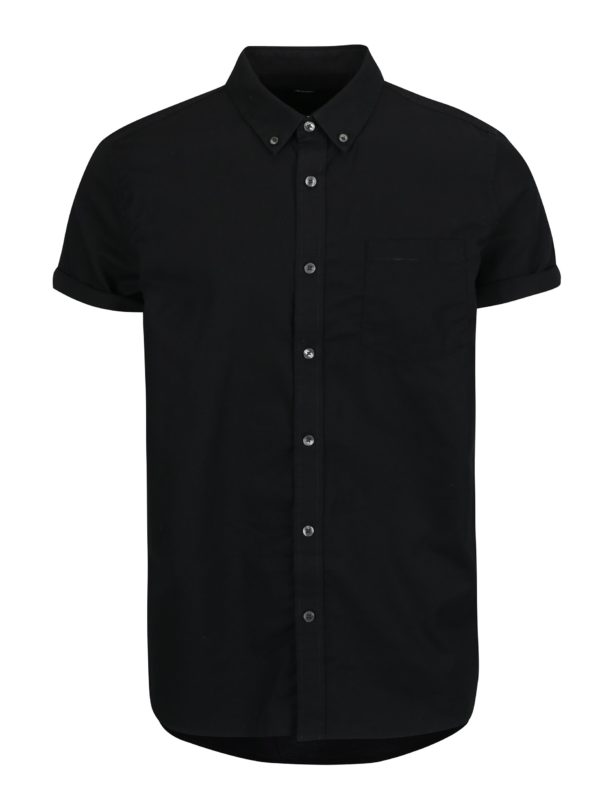 Čierna košeľa s krátkym rukávom Burton Menswear London