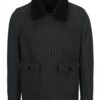 Sivá vzorovaná bunda s prímesou vlny Burton Menswear London