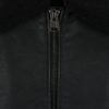Čierna koženková bunda s umelou kožušinou na golieri Burton Menswear London 
