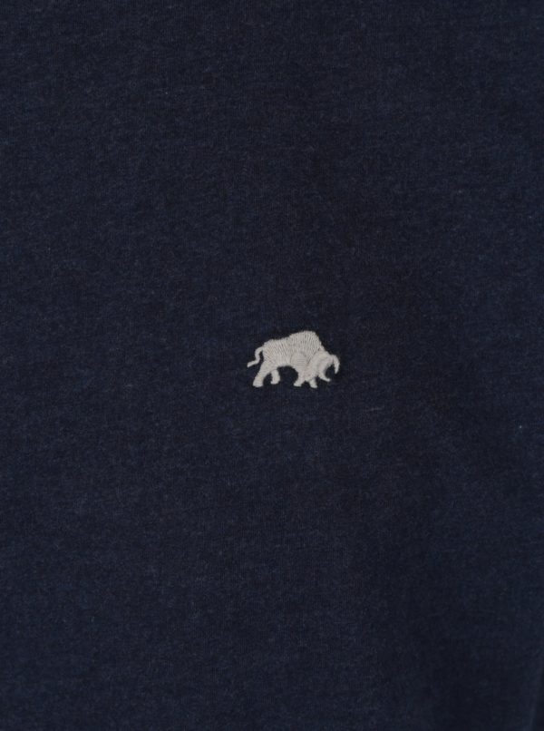 Tmavomodré tričko s výšivkou loga Raging Bull