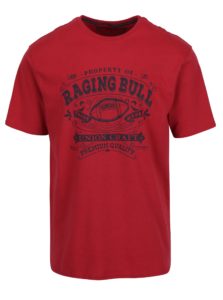 Červené tričko s potlačou Raging Bull