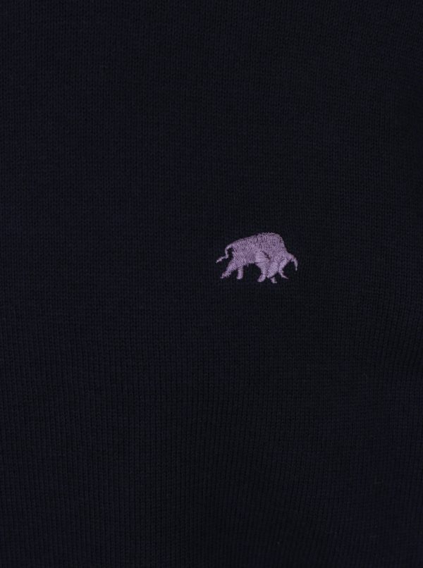 Tmavomodrý sveter s okrúhlym výstrihom Raging Bull