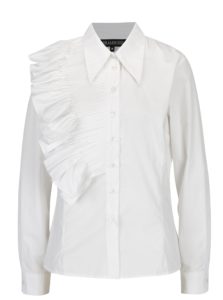 Biela košeľa s riasením na prednom diele Framboise Lotus
