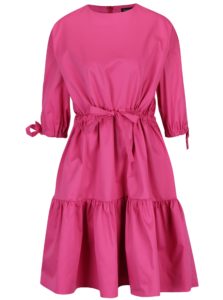 Ružové áčkové šaty so sťahovaním v páse Framboise Cut