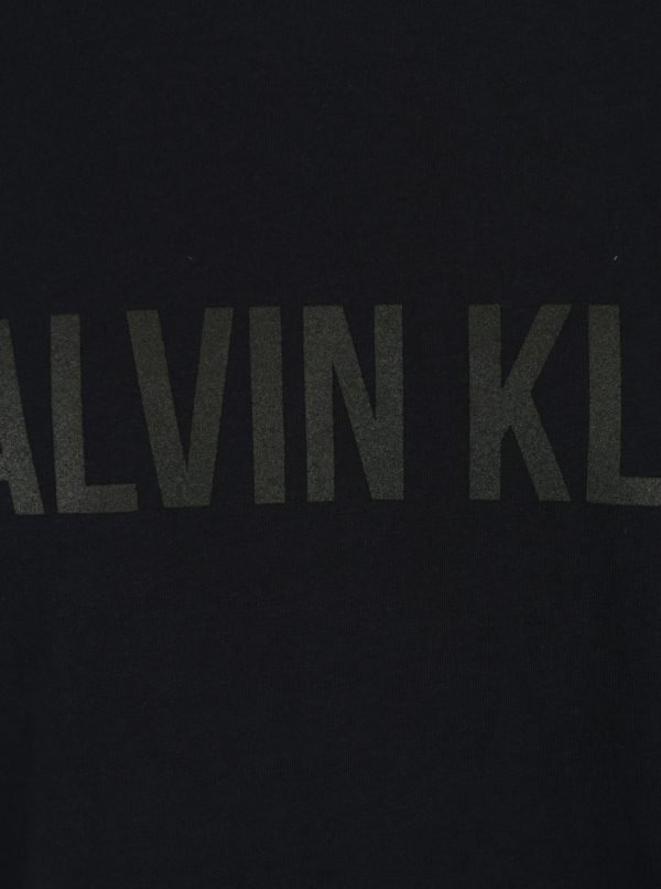 Tmavomodré pánske tričko s čiernou potlačou Calvin Klein Jeans Tao