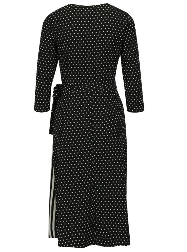 Čierne vzorované zavinovacie šaty Miss Selfridge