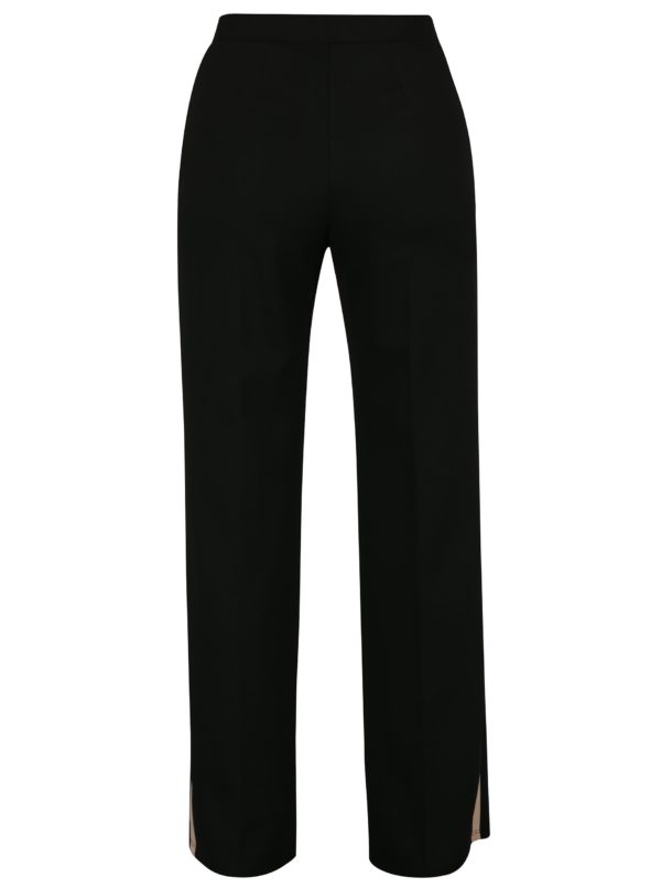 Čierne culottes nohavice s vysokým pásom Miss Selfridge