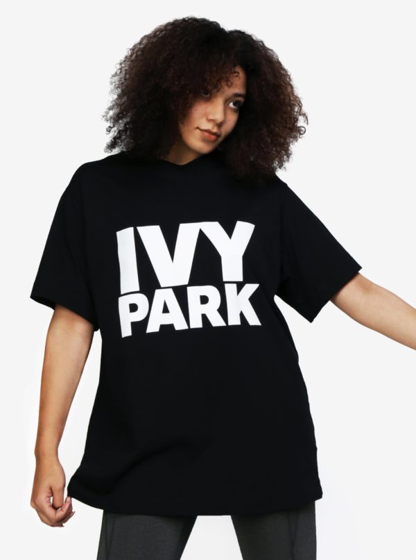 Čierne oversize tričko s potlačou Ivy Park