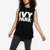 Čierne oversize tielko s potlačou Ivy Park