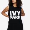 Čierne oversize tielko s potlačou Ivy Park