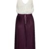 Krémovo-fialové šaty s plisovanou sukňou AX Paris