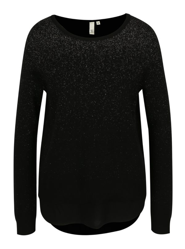 Čierny dámsky trblietavý sveter s.Oliver