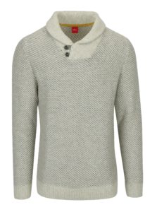 Béžový vzorovaný sveter s golierom s.Oliver