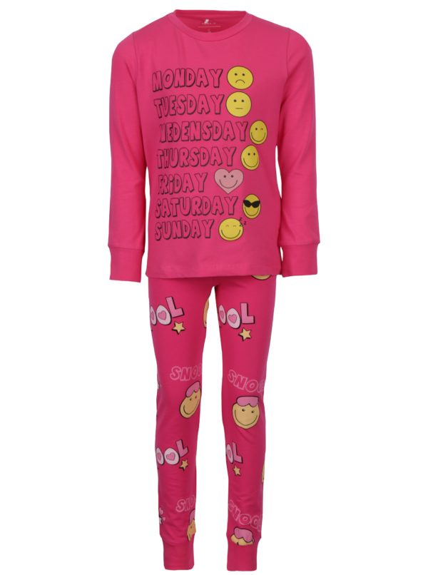 Ružové dievčenské pyžamo s potlačou name it Happy