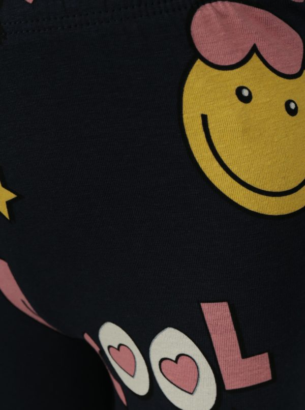 Tmavomodré dievčenské pyžamo s potlačou name it Happy