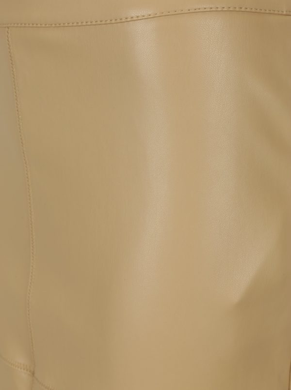 Béžová kožená sukňa VILA Pen