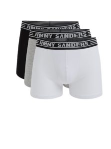 Sada troch boxeriek v čiernej, sivej a bielej farbe Jimmy Sanders