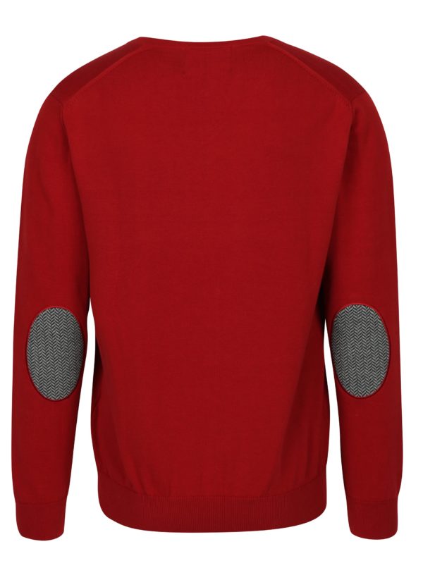 Červený pánsky sveter s nášivkou Jimmy Sanders