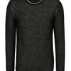 Čierny pánsky melírovaný sveter s prímesou vlny Jimmy Sanders