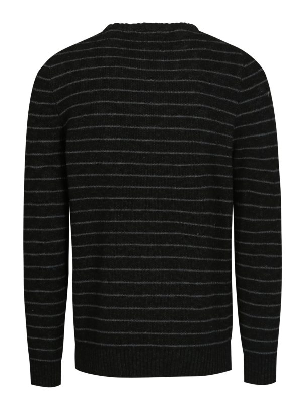 Sivo-čierny pánsky pruhovaný sveter s.Oliver