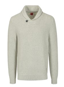 Krémový melírovaný pánsky sveter s golierom s.Oliver