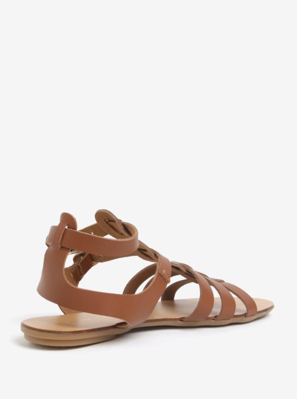 Hnedé kožené sandále Dorothy Perkins