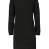 Čierne ligotavé svetrové pruhované šaty s.Oliver