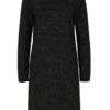 Čierne ligotavé svetrové pruhované šaty s.Oliver