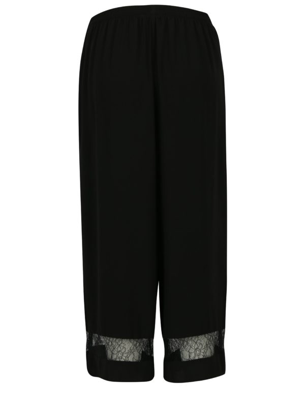 Čierne culottes s čipkovanými detailmi Dorothy Perkins