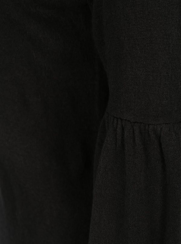 Čierne šaty s rozšíreným rukávom Jacqueline de Yong Stardust