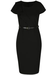 Čierne puzdrové šaty s opaskom Dorothy Perkins