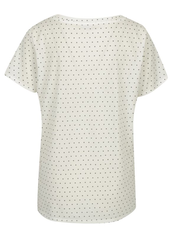 Krémové voľné bodkované tričko Jacqueline de Yong Cloud
