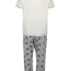Sivo-krémové pyžamo s potlačou sov Dorothy Perkins Curve